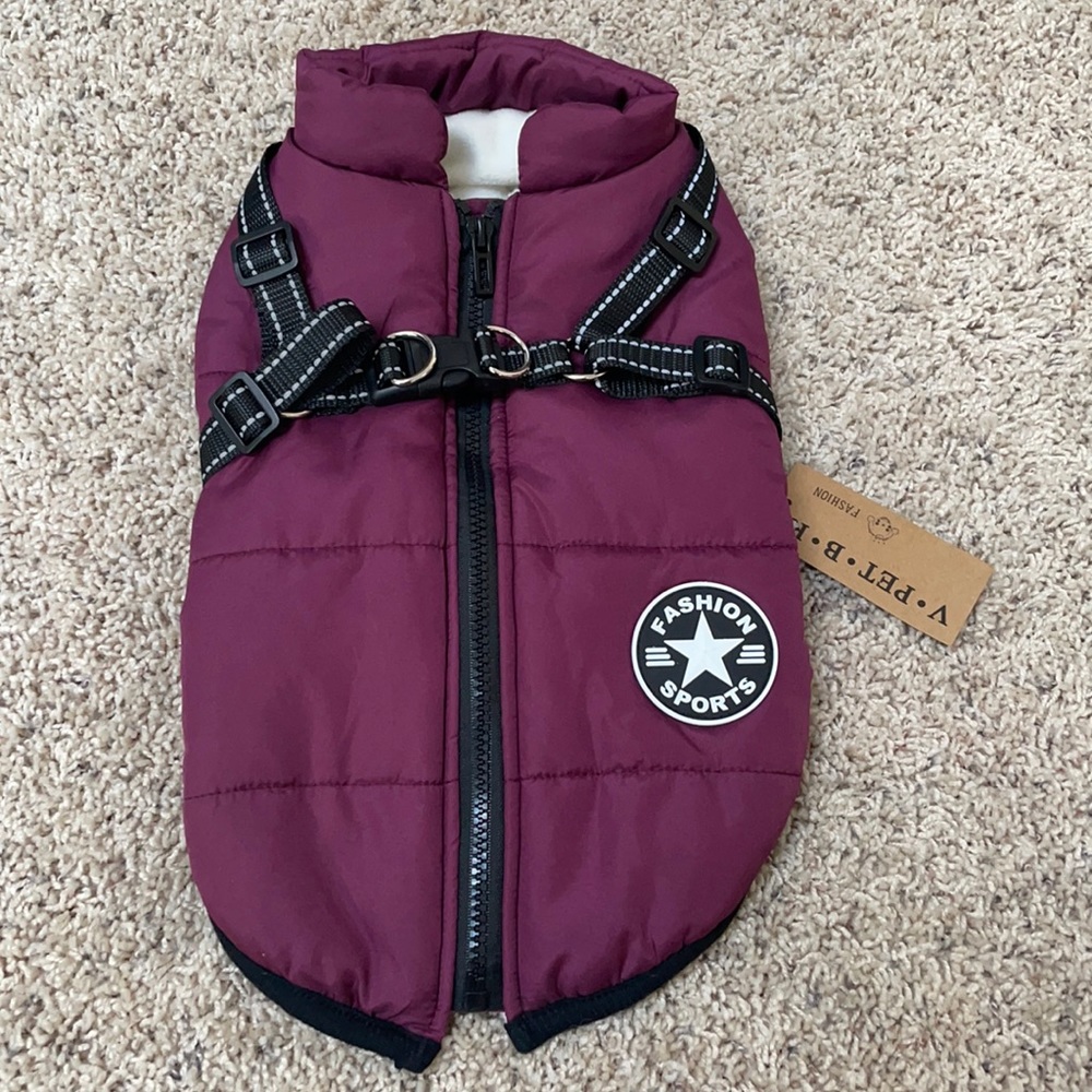 PawRoll dog winter jacket size XL plumb